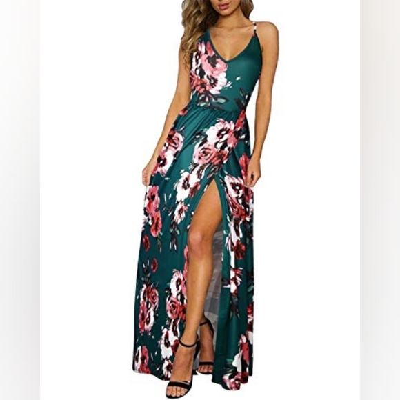 untrance Dresses & Skirts - UNTRANCE Floral Spaghetti Strap Maxi Dress NWT
